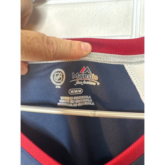 Majestic Avalanche Jersey Women’s Medium Red V-Neck Rhinestone NHL Shirt - Picture 4 of 6